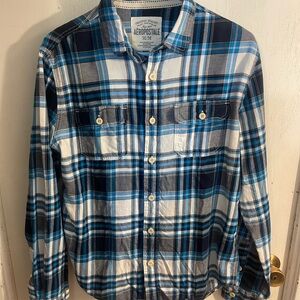 Aeropostale Men's Medium Long Sleeve Soft 100% Cotton Button Up Shirt! EUC!
